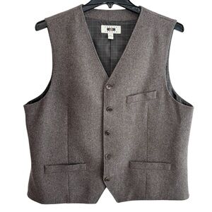 Joseph Abboud Mens Waistcoat Vest XXL Gray Brown Wool Blend Tweed NWOT